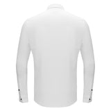 Barocco Silver Sophistication Men's Button-Up Shirt - White