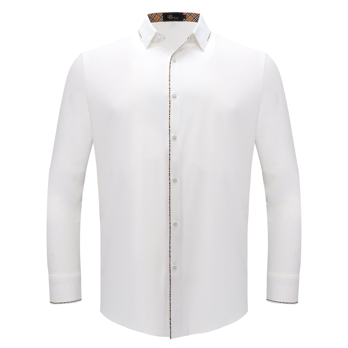 Barocco Modern Class Men's Button-Up Shirt - White