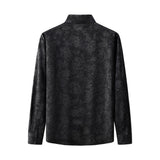 Eminence Floral Jacquard Stitchless LS Shirt BLACK