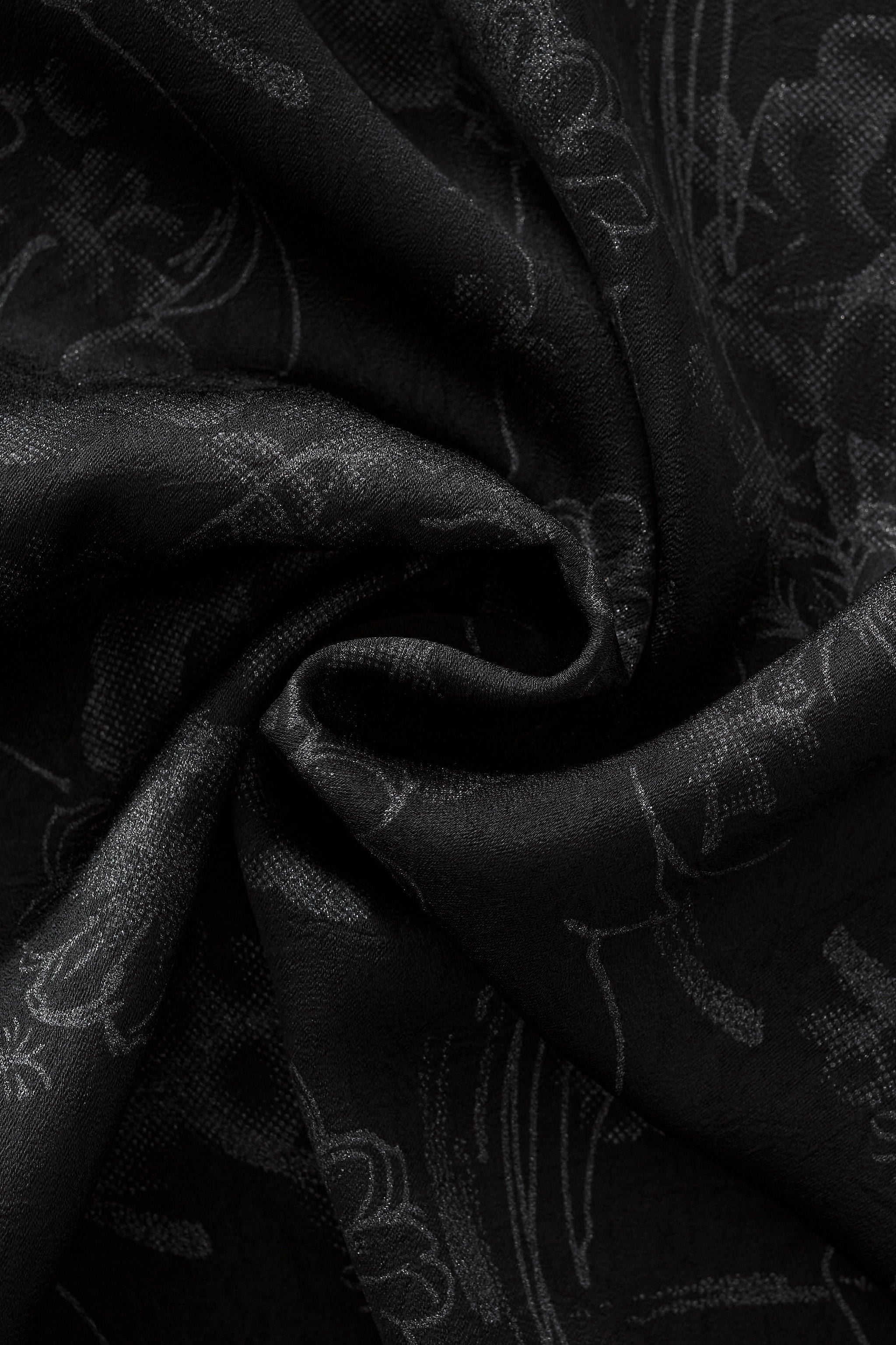 Eminence Floral Jacquard Stitchless LS Shirt BLACK – Franky Fashion
