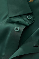 SIGNITURE SATIN STITCHLESS LS Shirt FOREST GREEN