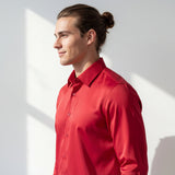 SIGNITURE SATIN STITCHLESS LS Shirt RED