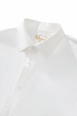 SIGNATURE SATIN STITCHLESS LS Shirt WHITE