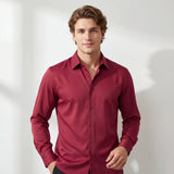 SIGNATURE SATIN STITCHLESS LS Shirt WINE