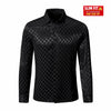 Barocco Optic Tessellation Stitchless Men's Long Sleeve Shirt - Black