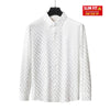 Barocco Optic Tessellation Stitchless Men's Long Sleeve Shirt - Ivory