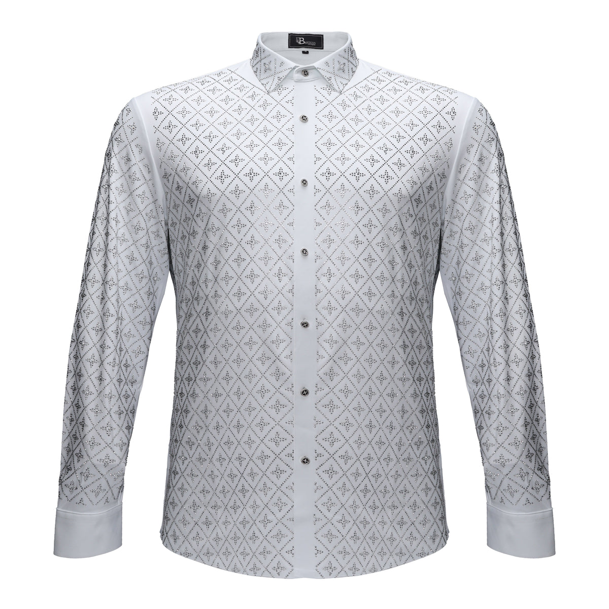 Sharp Armor Button-Up Shirt WHITE/SILVER
