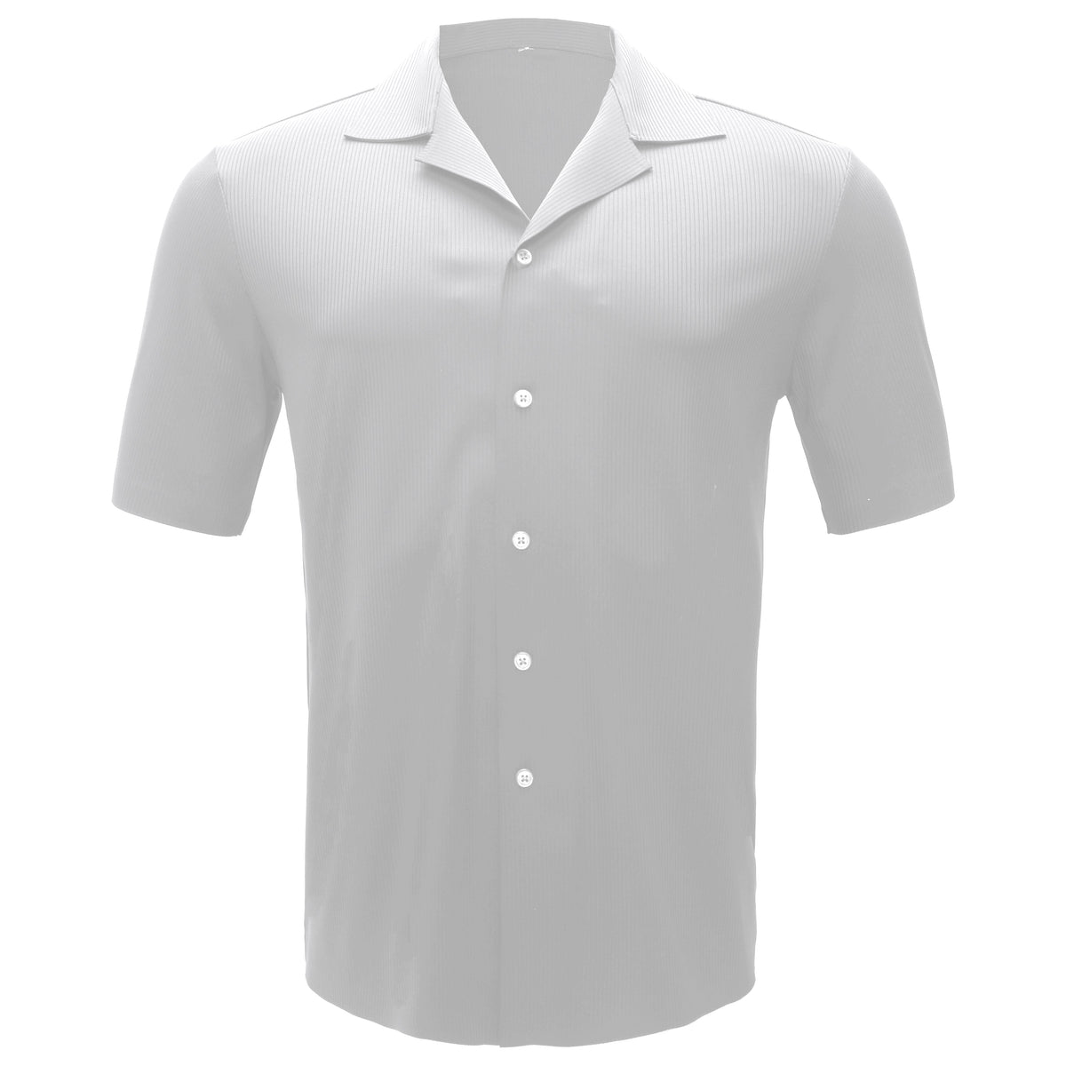 Barocco Refined Relaxation Men's Short Sleeve Button-Up Shirt - White