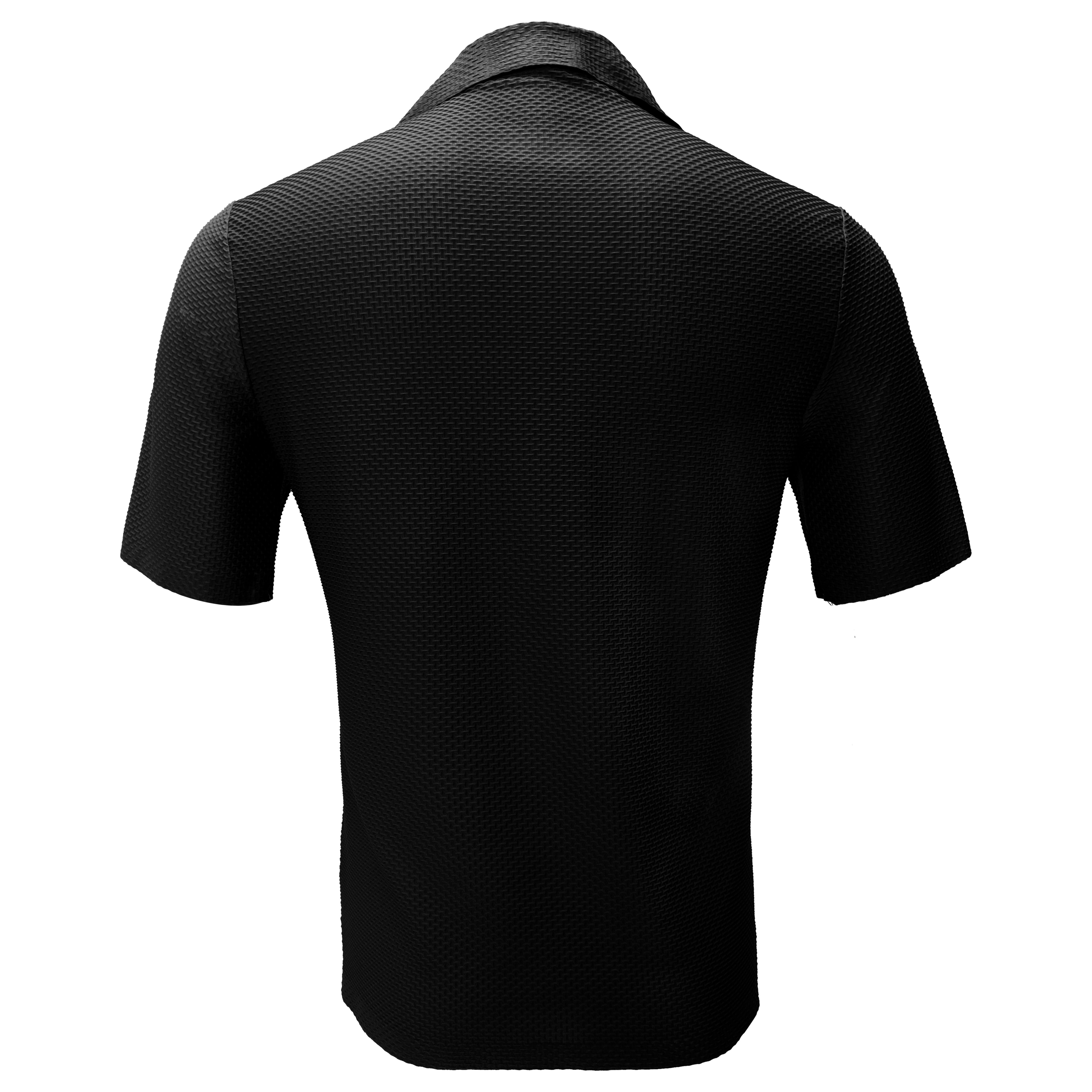 Athens Nights Short-Sleeve Button-Up Shirt BLACK