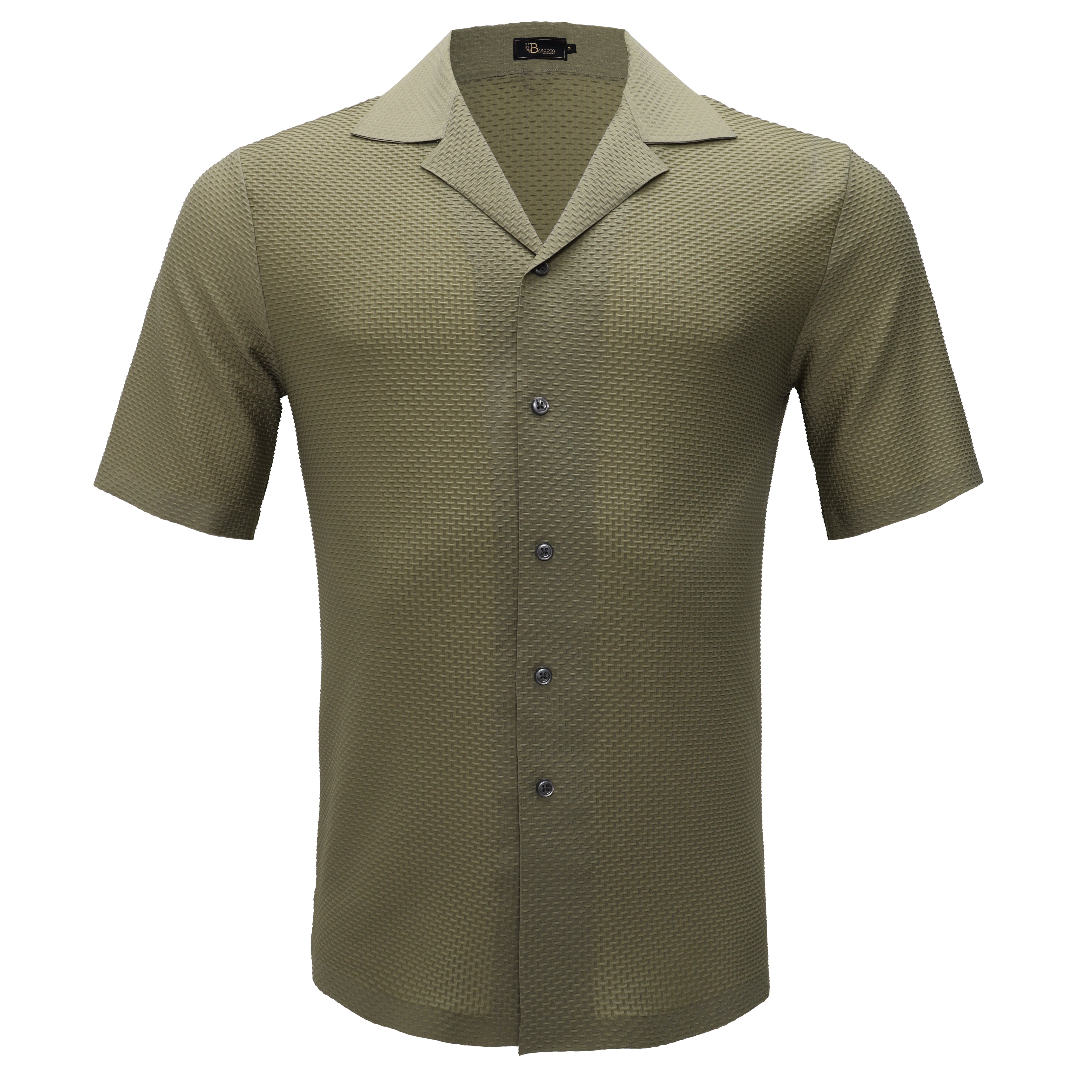 Athens Nights Short-Sleeve Button-Up Shirt KHAKI