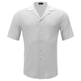 Athens Nights Short-Sleeve Button-Up Shirt WHITE