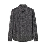 Barocco Tonal Leopard Men's Long Sleeve Shirt - Black