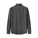Barocco Tonal Leopard Men's Long Sleeve Shirt - Black