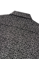 Barocco Tonal Leopard Men's Long Sleeve Shirt - Black
