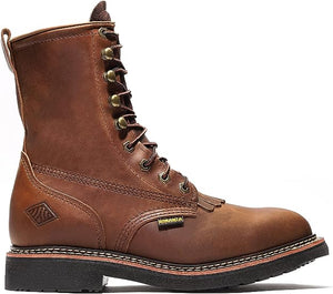Bonanza Boots Boondocks 8" Lacer Work Boots for Men - Premium Leather Non-Safety Toe Boots with Oil & Abrasion Resistant PU Outsole | BA-827