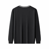 Halo Contrast Collar Knit LS BLACK