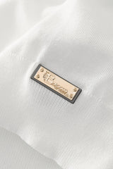 Halo Contrast Collar Knit LS WHITE