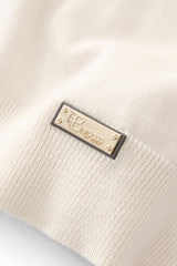 Axis Contrast Stitch Knit LS IVORY