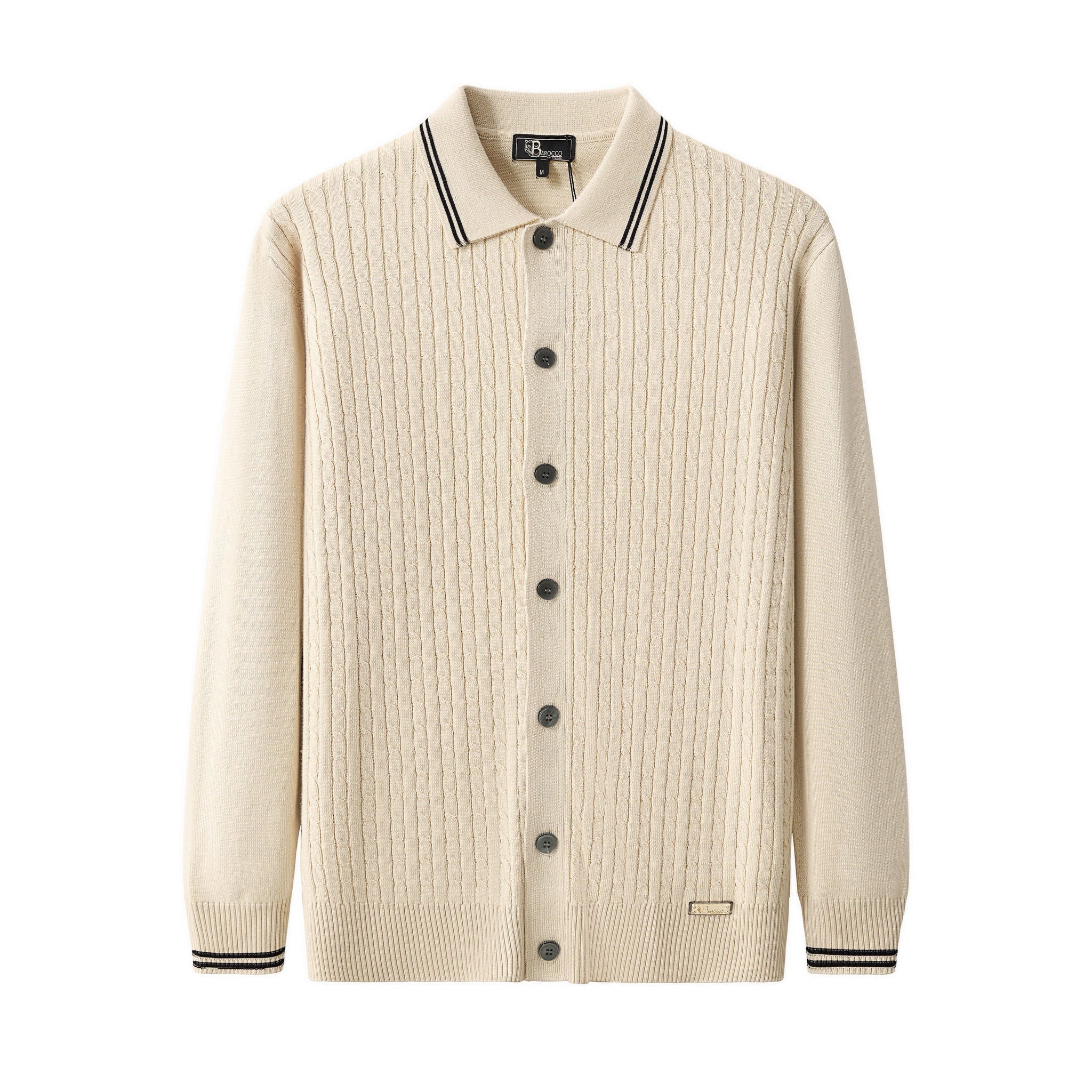 Marquee Cable Knit Cardigan LS IVORY