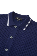 Marquee Cable Knit Cardigan LS NAVY