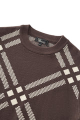 Paramount Lattice Knit LS BROWN