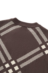 Paramount Lattice Knit LS BROWN