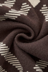 Paramount Lattice Knit LS BROWN