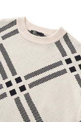 Paramount Lattice Knit LS IVORY