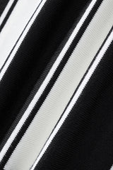 Vanguard Stripe Knit Polo LS BLACK