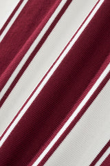 Vanguard Stripe Knit Polo LS WINE