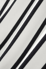 Imperial Stripe Knit Polo LS WHITE
