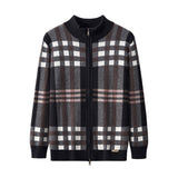Paramount Plaid Knit Zip LS BLACK