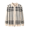 Paramount Plaid Knit Zip LS IVORY