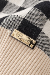 Paramount Plaid Knit Zip LS IVORY