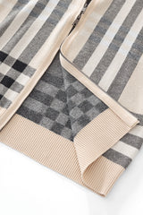 Paramount Plaid Knit Zip LS IVORY