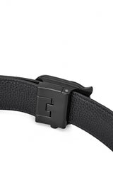 Croc-Embossed Auto BKL Belt BLACK/BLACK