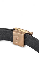 Pebbled Leather Auto BKL Belt – Gold Edition GOLD/BLACK