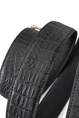 Croc-Embossed Leather Auto BKL Belt – Gold Edition GOLD/BLACK