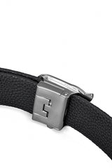 Pebbled Leather Auto BKL Belt – Silver Ed. SILVER/BLACK