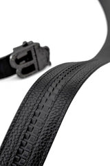 Croc-Embossed Leather Auto BKL Belt – Blackout Ed. GUN/BLACK