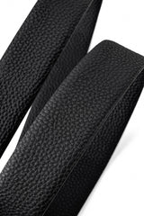 Pebbled Leather Lion Auto BKL Belt – Silver Ed. SILVER/BLACK