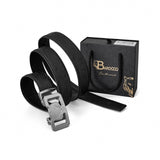 Ostrich Leather Lion Auto BKL Belt – Silver Ed. SILVER/BLACK