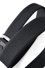 Pebbled Leather Lion Auto BKL Belt – Gunmetal GUN/BLACK