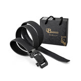 Pebbled Leather Lion Auto BKL Belt – Gunmetal GUN/BLACK