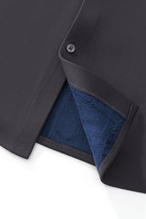 Barocco Velvet Core Men's Long Sleeve Button-Up Shirt - Dark Grey