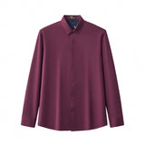 Barocco Velvet Core Men's Long Sleeve Button-Up Shirt - Mulberry