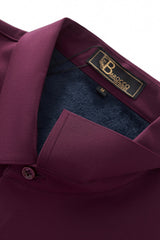 Barocco Velvet Core Men's Long Sleeve Button-Up Shirt - Mulberry