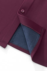 Barocco Velvet Core Men's Long Sleeve Button-Up Shirt - Mulberry