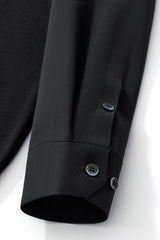 Lustre Knit LS Polo BLACK/BLACK