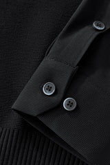 Lustre Knit LS Polo BLACK/BLACK